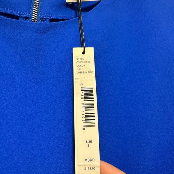 Alice + Olivia “Klynn” Cobalt Blue Crop Top Size Large Umbrella Blue - Picture 5 of 7